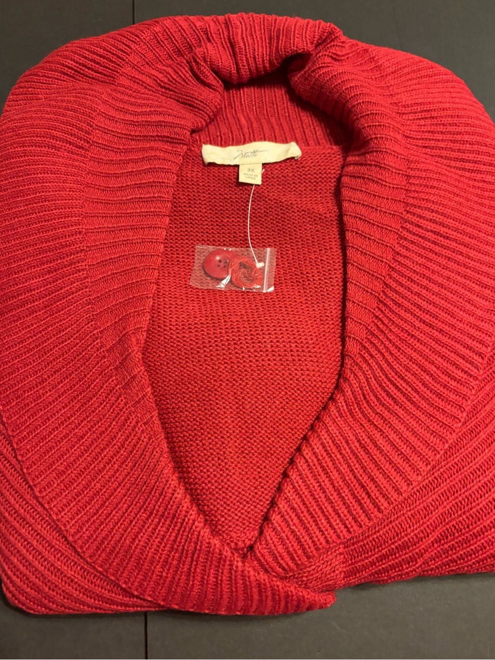 Motto 3X Mulberry Red Shawl Collar Knit Cardigan Sweater NWT